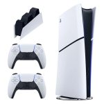 کنسول بازی سونی مدل PlayStation 5 Slim Digital Edition ظرفیت 1 ترابایت ریجن 2016B اروپا به همراه دسته اضافی و پایه شارژر